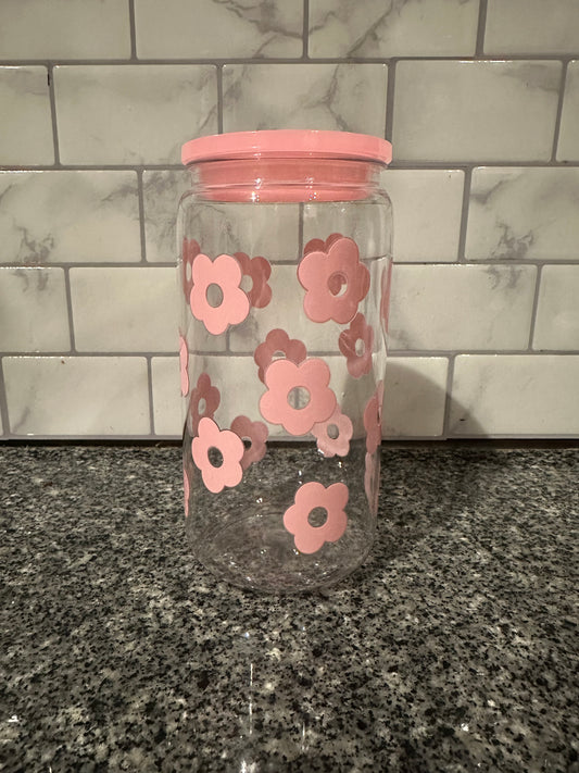 Pink Flowers Acrylic Libby Cup