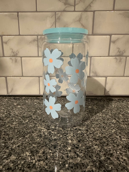 Blue Flower Acrylic Libby Cup