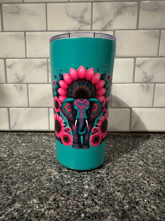 Flower & Elephant Coffee Tumbler