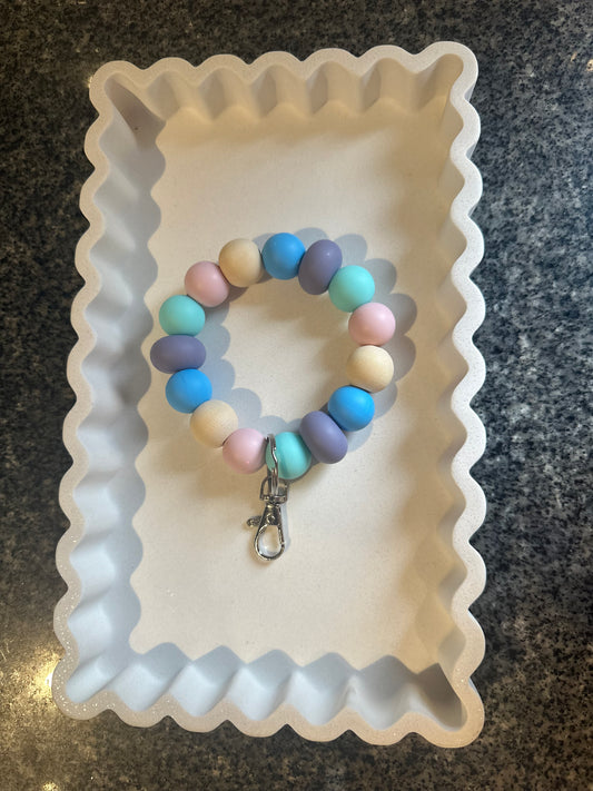 Pastel Rainbow Wristlet Keyring