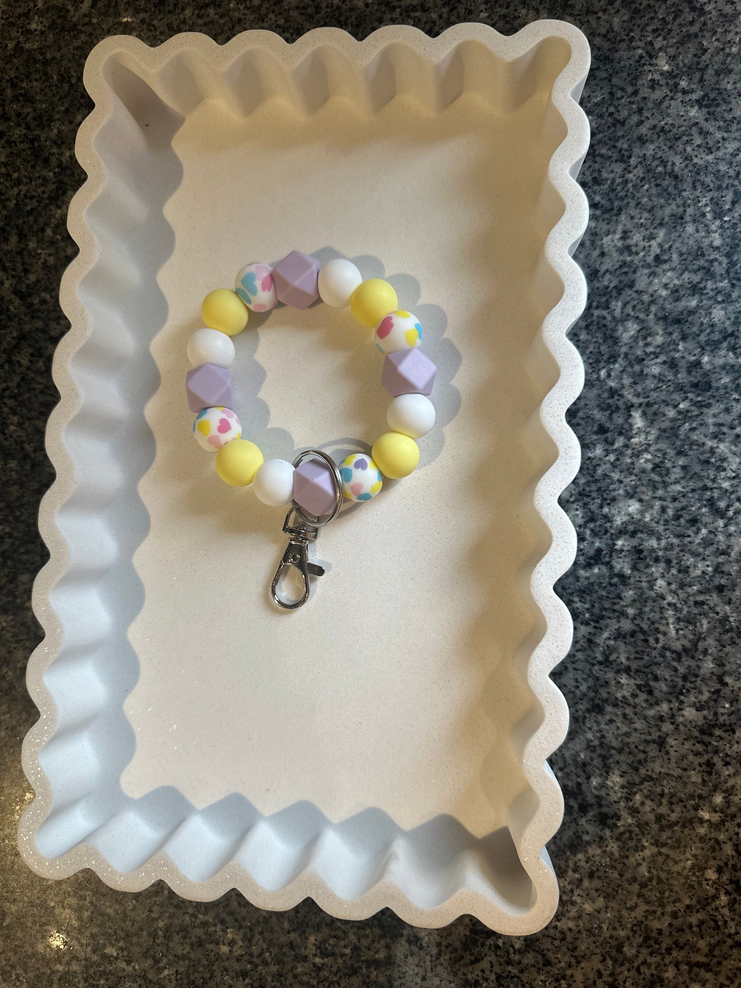 Mini Pastel Hearts Wristlet Keyring