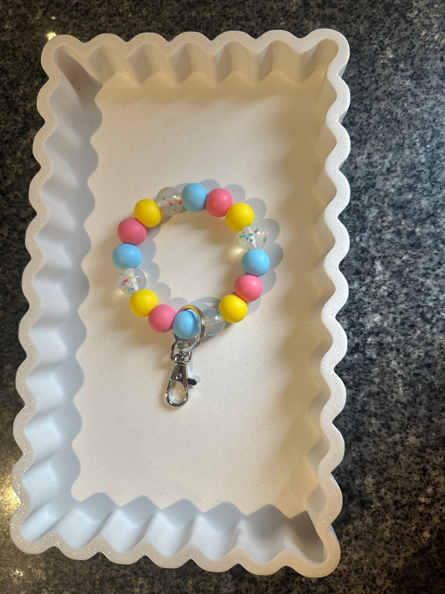 Mini Bubblegum Dots Wristlet Keyring