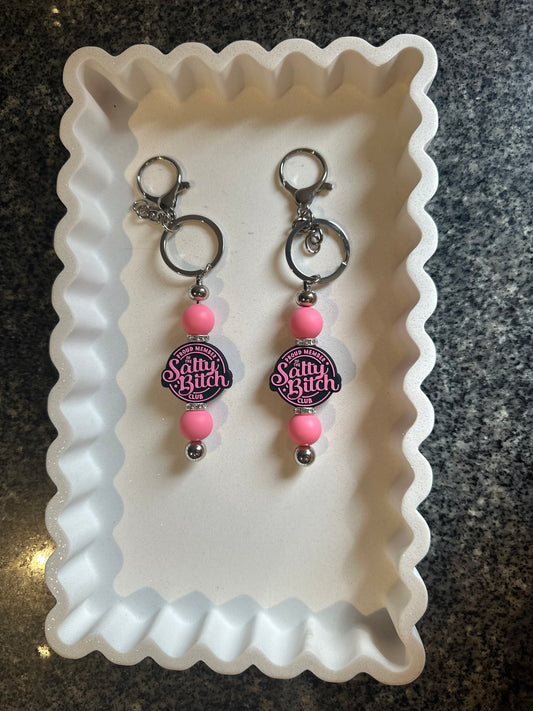 Pink Salty B**** Club Bar Keyring